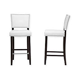 Baxton Studio Aires Bar Stools in White (Set of 2)