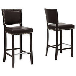 Baxton Studio Aires Bar Stools in Brown (Set of 2)
