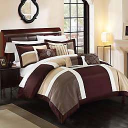 Chic Home Calinda 11-Piece Queen Comforter Set in Brown