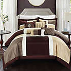 Alternate image 1 for Chic Home Calinda 11-Piece Queen Comforter Set in Brown