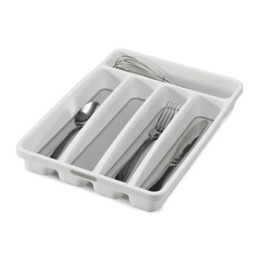 madesmart&reg; Classic Mini Flatware Organizer in White/Grey. View a larger version of this product image.