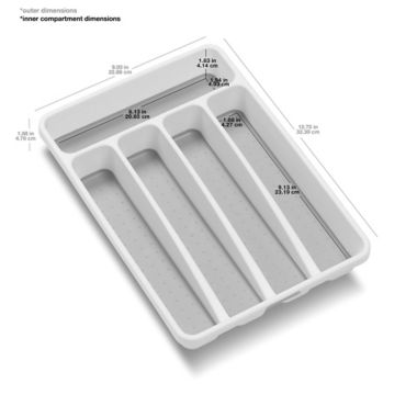 madesmart&reg; Classic Mini Flatware Organizer  in White/Grey. View a larger version of this product image.