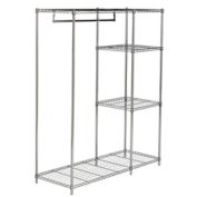 Safavieh Betsy Chrome Wire Adjustable Garment Rack in Chrome