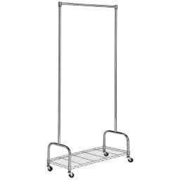 Safavieh Christian Chrome Wire Single Rod Clothes Rack in Chrome