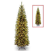 National Tree Company 7-Foot Kingswood Fir Pre-Lit Slim Christmas Tree with Dual Color LED Lights