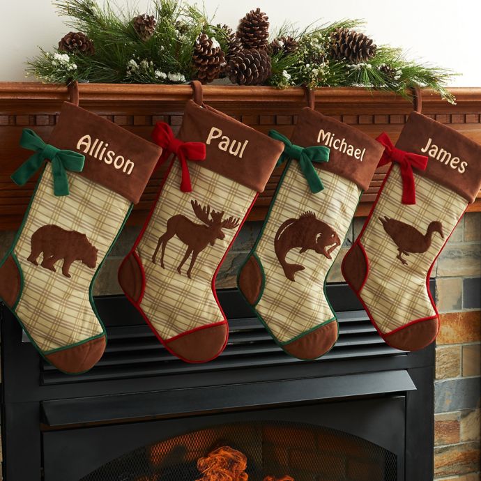 Rustic Woodland 18.5-Inch Christmas Stocking Collection | Bed Bath & Beyond