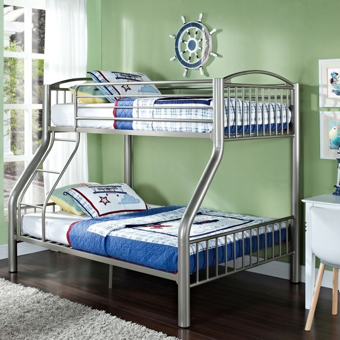 Powell Twin/Full Bunk Bed in Pewter | Bed Bath & Beyond