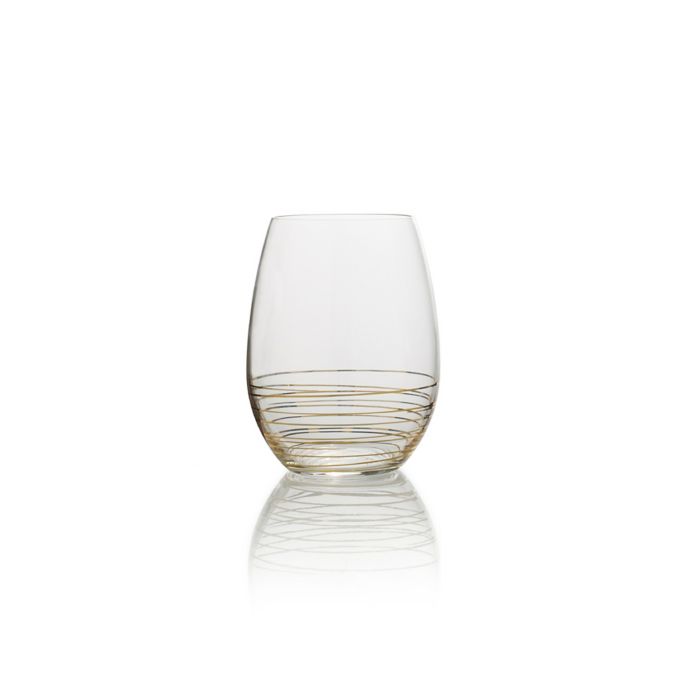 Mikasa® Electric Boulevard Stemless Wine Glasses in Gold (Set of 4