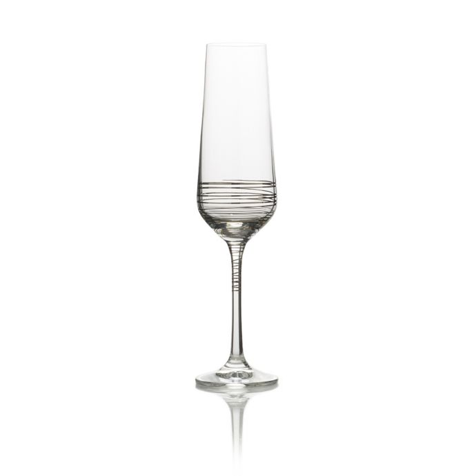 Mikasa® Electric Boulevard Champagne Flutes in Platinum (Set of 4