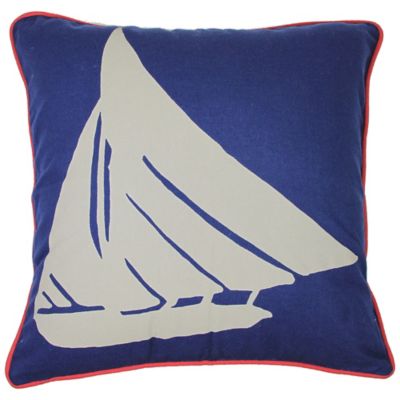 KAS Seneca Boat 18-Inch Square Throw Pillow in Blue