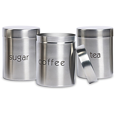 Basic Essentials 3-Piece Stainless Steel Canister Set. View a larger version of this product image.