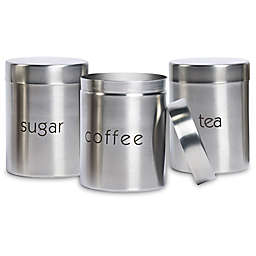 Basic Essentials 3-Piece Stainless Steel Canister Set