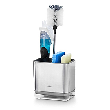 OXO Good Grips&reg; Sink Caddy in Stainless Steel/Black. View a larger version of this product image.