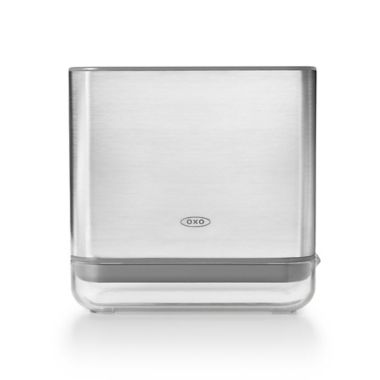 OXO Good Grips&reg; Sink Caddy in Stainless Steel/Black. View a larger version of this product image.