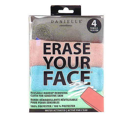 Alternate image 1 for DANIELLE® Creations Sensitive Skin Erase Your Face 4-Pack Reusable Makeup Removing Cloth