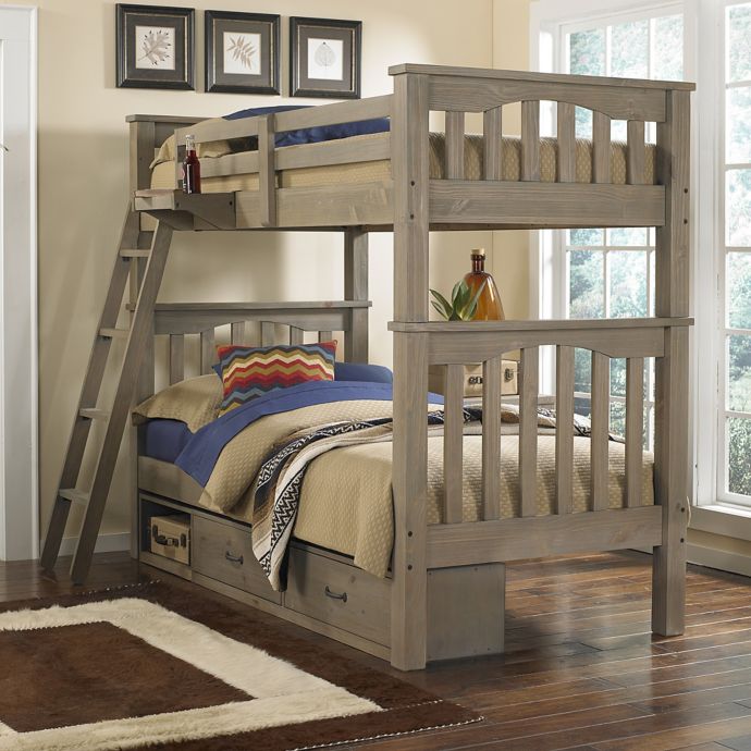 Hillsdale Kids And Teens Highlands Harper Twin Bunk Bed With Storage In Driftwood Bed Bath Beyond