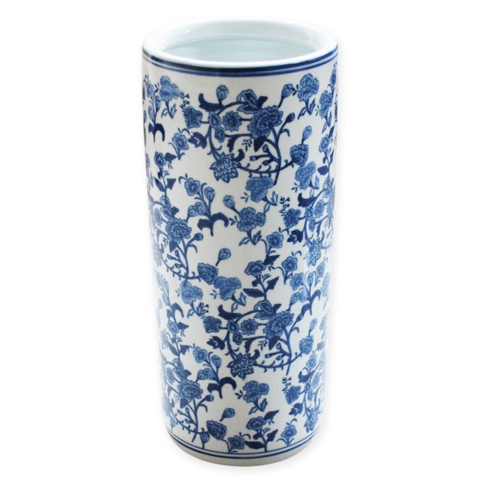 Ceramic Floral Umbrella Stand In Blue White Bed Bath Beyond