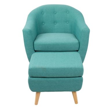 LumiSource Rockwell Chair with Ottoman in Teal | Bed Bath & Beyond