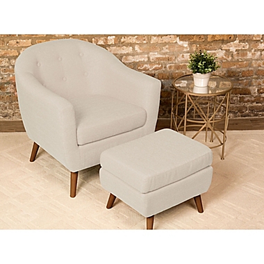 LumiSource Rockwell Chair with Ottoman in Beige. View a larger version of this product image.