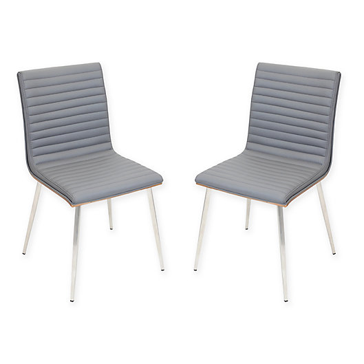 Alternate image 1 for LumiSource® Mason Chrome Swivel Chair in Grey (Set of 2)