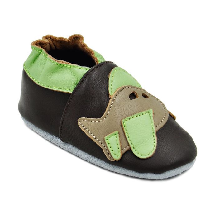 Momo Baby Airplane Leather Soft Sole Shoes in Brown | Bed Bath & Beyond