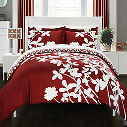 Chic Home Sire Reversible King Duvet Cover Set in Red