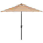 Safavieh UV Resistant Iris Fashion Line 9-Foot Umbrella in Orange/White