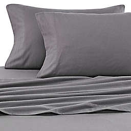 Winter Nights Cotton Flannel Solid Full Sheet Set in Graphite