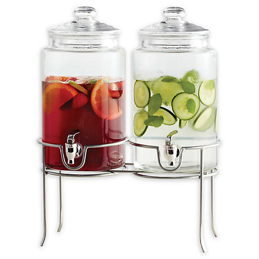 Alternate image 1 for Dailyware™ Twin 1-Gallon Beverage Dispenser with Metal Rack