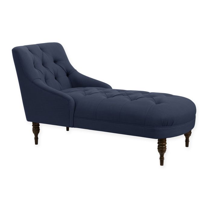 Skyline Furniture Creston Tufted Chaise Lounge in Linen ...