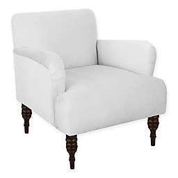 Skyline Furniture Gibson Velvet Arm Chair in White