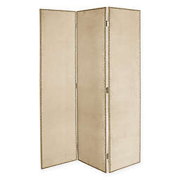 Skyline Furniture Keyport 3-Panel Velvet Screen with Nail Buttons