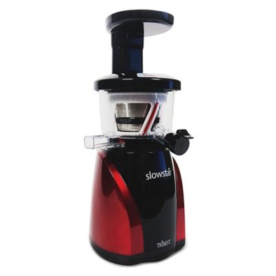 Tribest&reg; Slowstar Vertical Cold Press Juicer with Mincing in Black/Red