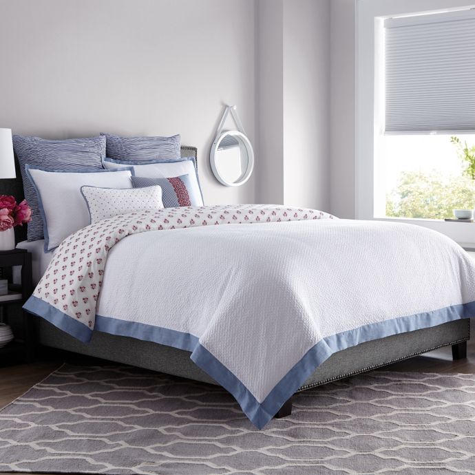 Real Simple French Riviera Duvet Cover In White Bed Bath Beyond