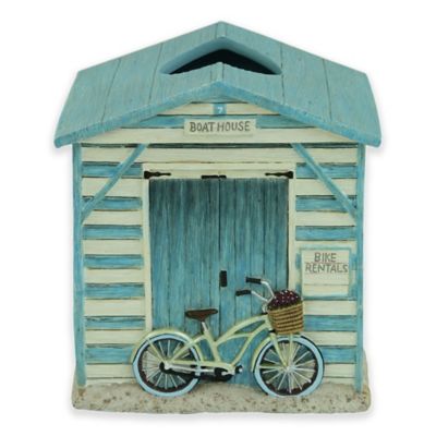 Bacova Beach Cruiser Boutique Tissue Box Cover In Blue Ivory Bed