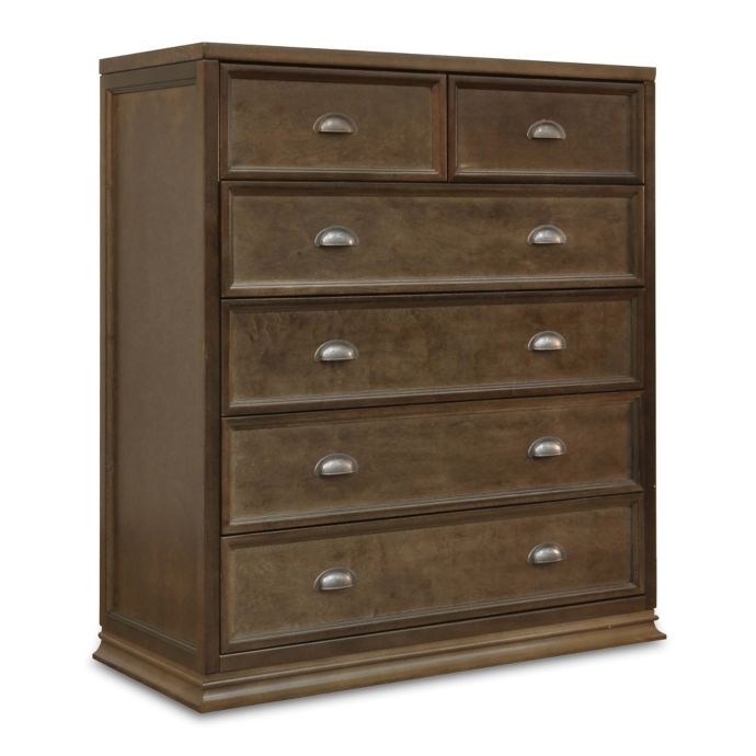 Franklin Ben Mason 6 Drawer Tall Dresser In Rustic Brown Bed