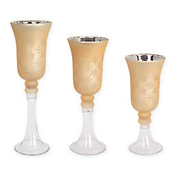 Snowflake Candle Holders in Gold (Set of 3)