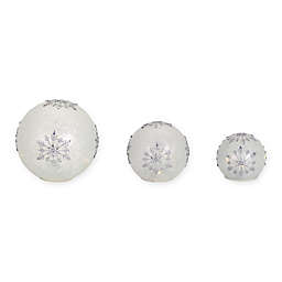 Battery-Operated LED Snowflake Orbs (Set of 3)