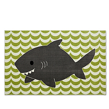 Mohawk Home&reg; Aurora Smiling Shark 5-Foot x 8-Foot Area Rug in Lime Green. View a larger version of this product image.