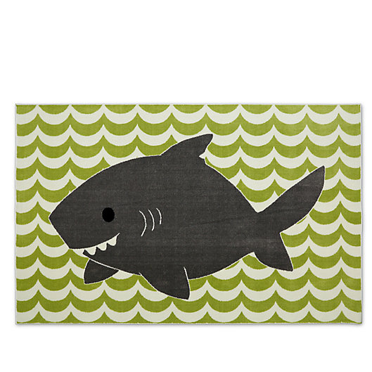 Alternate image 1 for Mohawk Home® Aurora Smiling Shark 5-Foot x 8-Foot Area Rug in Lime Green