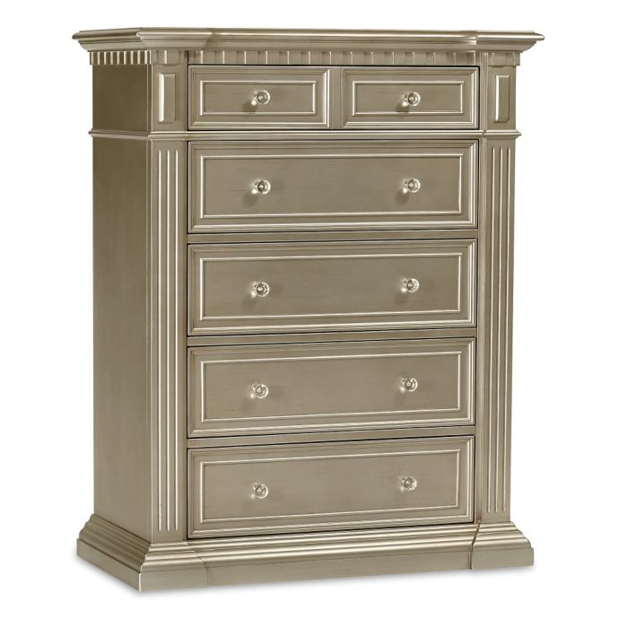 Kingsley Venetian 5 Drawer Dresser In Champagne Gold Bed Bath