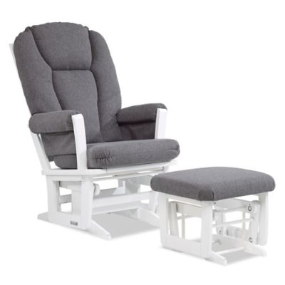 white glider with ottoman