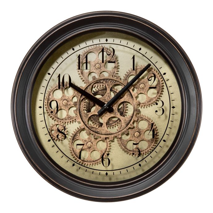 La Crosse Technology 13Inch Metal Wall Clock with Moving Gears in