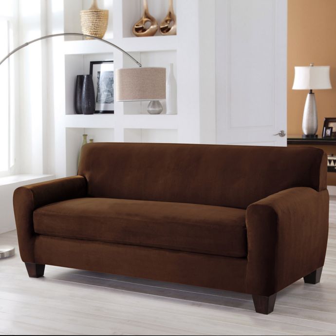 Perfect Fit® Stretch Fit Microsuede 2Piece Box Cushion Sofa Slipcover