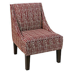 Skyline Furniture Dorie Swoop Armchair in Dotted Line Red
