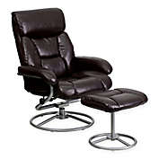 Flash Furniture Contemporary Leather Recliner and Ottoman Set