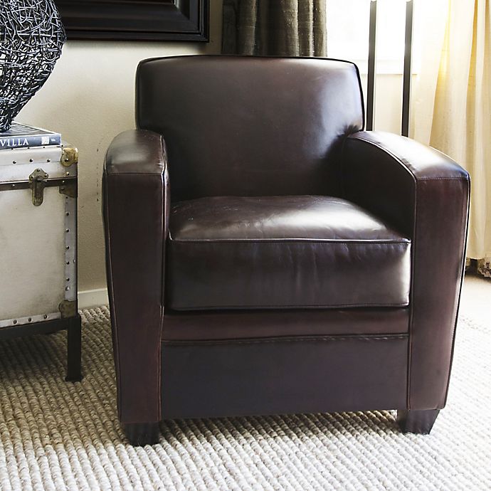 Elements Dexter Leather Club Chair In Cappuccino Bed Bath Beyond