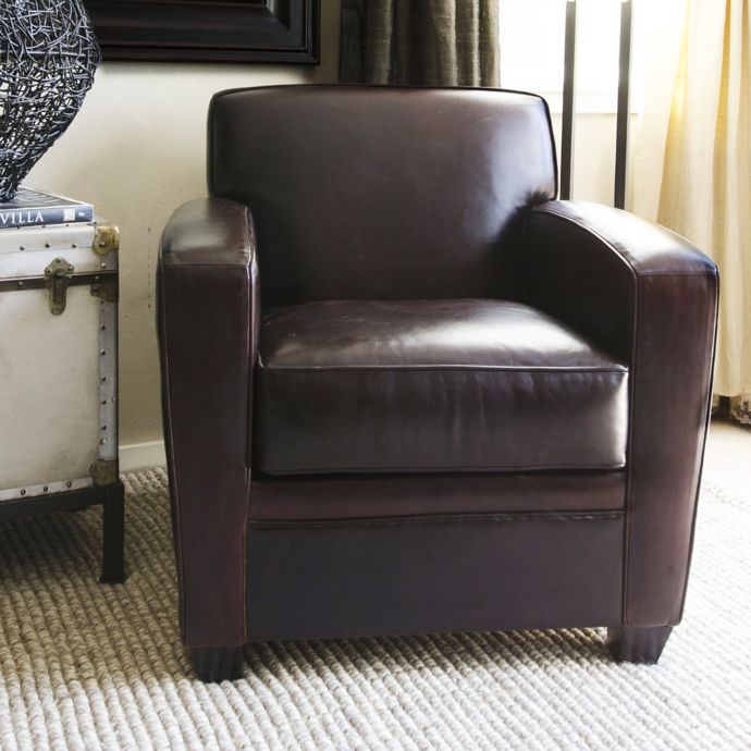 Elements Dexter Leather Club Chair In Cappuccino Bed Bath Beyond