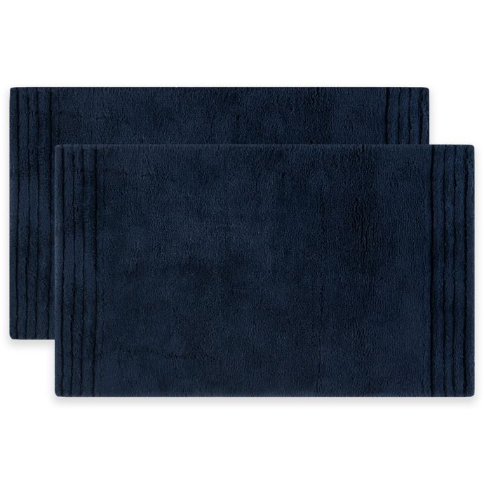 Safavieh Pencil Stripe Bath Mats in Navy (Set of 2) Bed Bath & Beyond