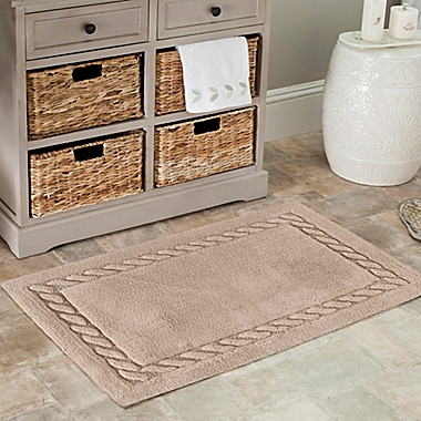 Safavieh 21&#39;&#39; x 34&#39;&#39; Cable Plush Bath Mat in Linen. View a larger version of this product image.